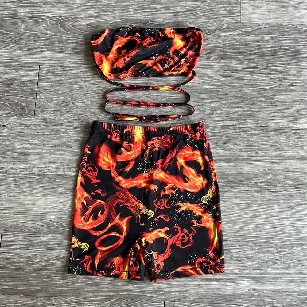 Shein matching set in flame